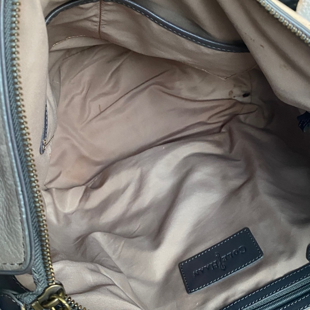 Cole Haan Leyden II Nubuck Leather Hobo Bucket Bag , Gray - Picture 12 of 16